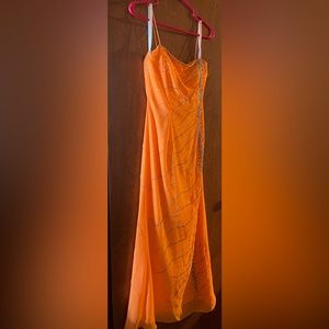 Prom/pageant dress 10, worn 2 times, great shape, tangerine in color